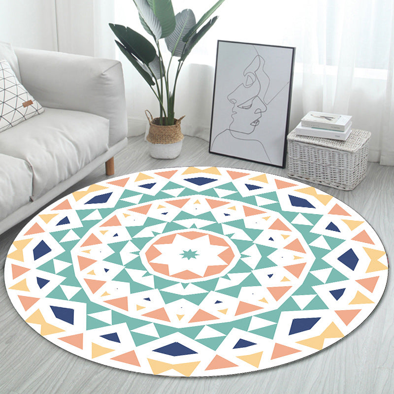 Unique Bohemian Rug Multi Color Seamless Pattern Rug Washable Anti-Slip Pet Friendly Area Carpet for Room Decor Green-Blue Clearhalo 'Area Rug' 'Bohemian' 'Rugs' Rug' 2141053