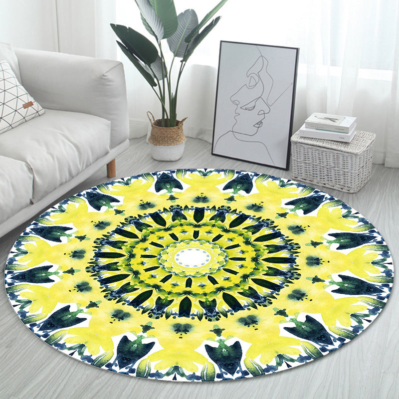 Unique Bohemian Rug Multi Color Seamless Pattern Rug Washable Anti-Slip Pet Friendly Area Carpet for Room Decor Yellow Clearhalo 'Area Rug' 'Bohemian' 'Rugs' Rug' 2141055