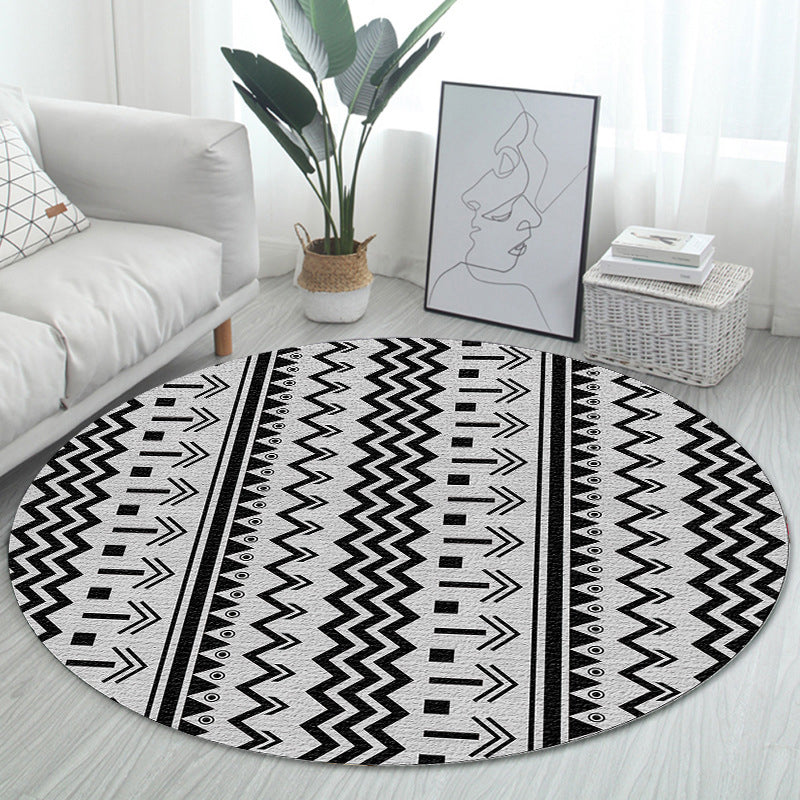 Unique Bohemian Rug Multi Color Seamless Pattern Rug Washable Anti-Slip Pet Friendly Area Carpet for Room Decor Black-Gray Clearhalo 'Area Rug' 'Bohemian' 'Rugs' Rug' 2141057
