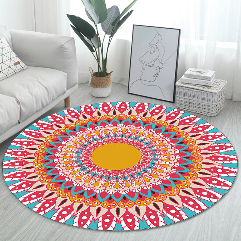 Unique Bohemian Rug Multi Color Seamless Pattern Rug Washable Anti-Slip Pet Friendly Area Carpet for Room Decor Yellow-Blue Clearhalo 'Area Rug' 'Bohemian' 'Rugs' Rug' 2141060
