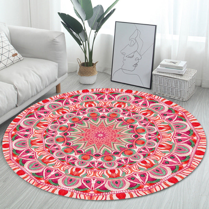 Unique Bohemian Rug Multi Color Seamless Pattern Rug Washable Anti-Slip Pet Friendly Area Carpet for Room Decor Pink Clearhalo 'Area Rug' 'Bohemian' 'Rugs' Rug' 2141066