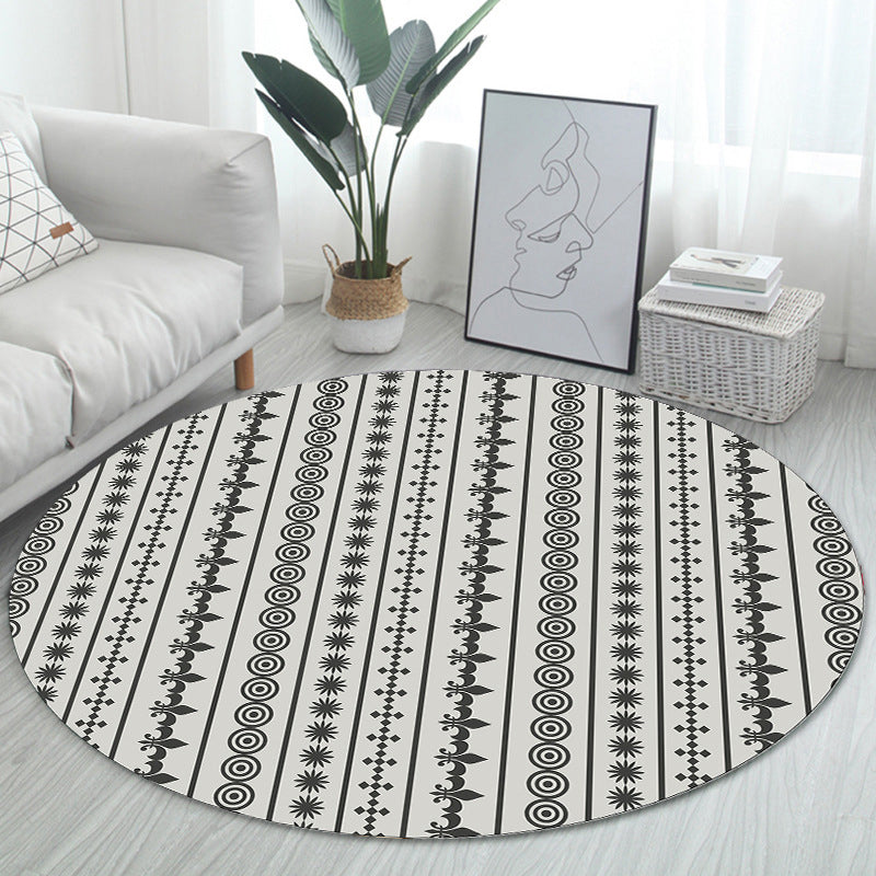 Unique Bohemian Rug Multi Color Seamless Pattern Rug Washable Anti-Slip Pet Friendly Area Carpet for Room Decor Light Gray-Black Clearhalo 'Area Rug' 'Bohemian' 'Rugs' Rug' 2141071