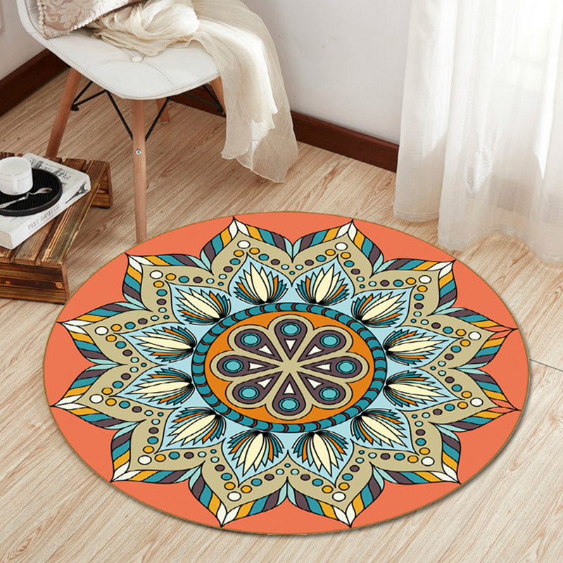 Boho Living Room Rug Multi-Color Flower Print Carpet Synthetics Stain Resistant Non-Slip Pet Friendly Area Rug Yellow-Red Clearhalo 'Area Rug' 'Bohemian' 'Rugs' Rug' 2141079