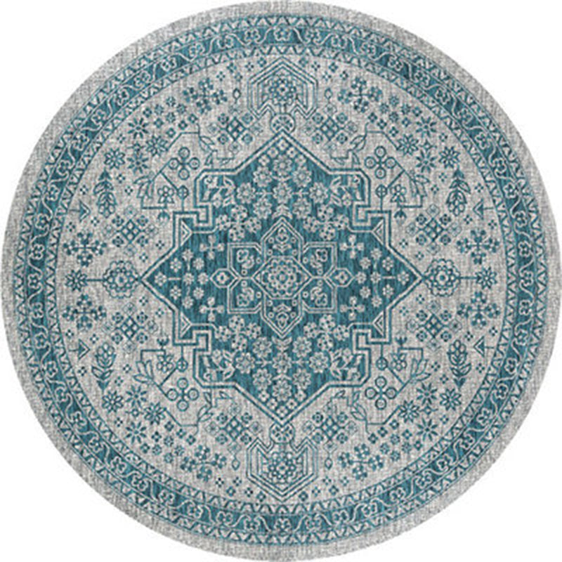 Multicolor Tribal Print Rug Polyester Bohemian Carpet Stain Resistant Machine Washable Non-Slip Rug for Bedroom Aqua Clearhalo 'Area Rug' 'Bohemian' 'Rugs' Rug' 2141126