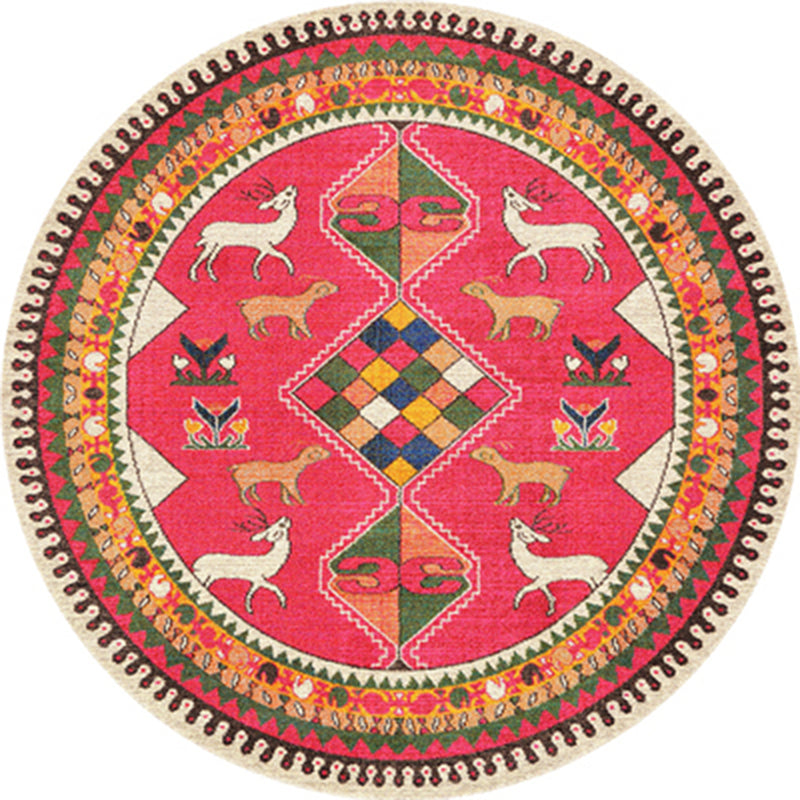 Multicolor Tribal Print Rug Polyester Bohemian Carpet Stain Resistant Machine Washable Non-Slip Rug for Bedroom Pink Clearhalo 'Area Rug' 'Bohemian' 'Rugs' Rug' 2141128