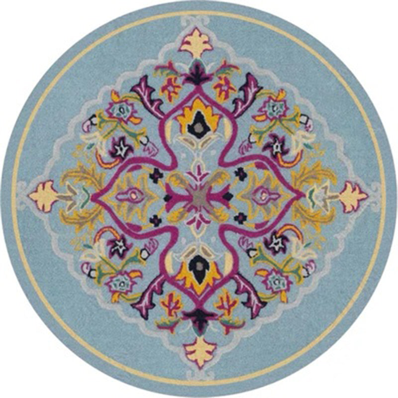 Multicolor Tribal Print Rug Polyester Bohemian Carpet Stain Resistant Machine Washable Non-Slip Rug for Bedroom Light Blue Clearhalo 'Area Rug' 'Bohemian' 'Rugs' Rug' 2141133