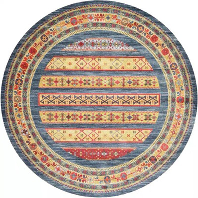 Multicolor Tribal Print Rug Polyester Bohemian Carpet Stain Resistant Machine Washable Non-Slip Rug for Bedroom Blue-Yellow Clearhalo 'Area Rug' 'Bohemian' 'Rugs' Rug' 2141134