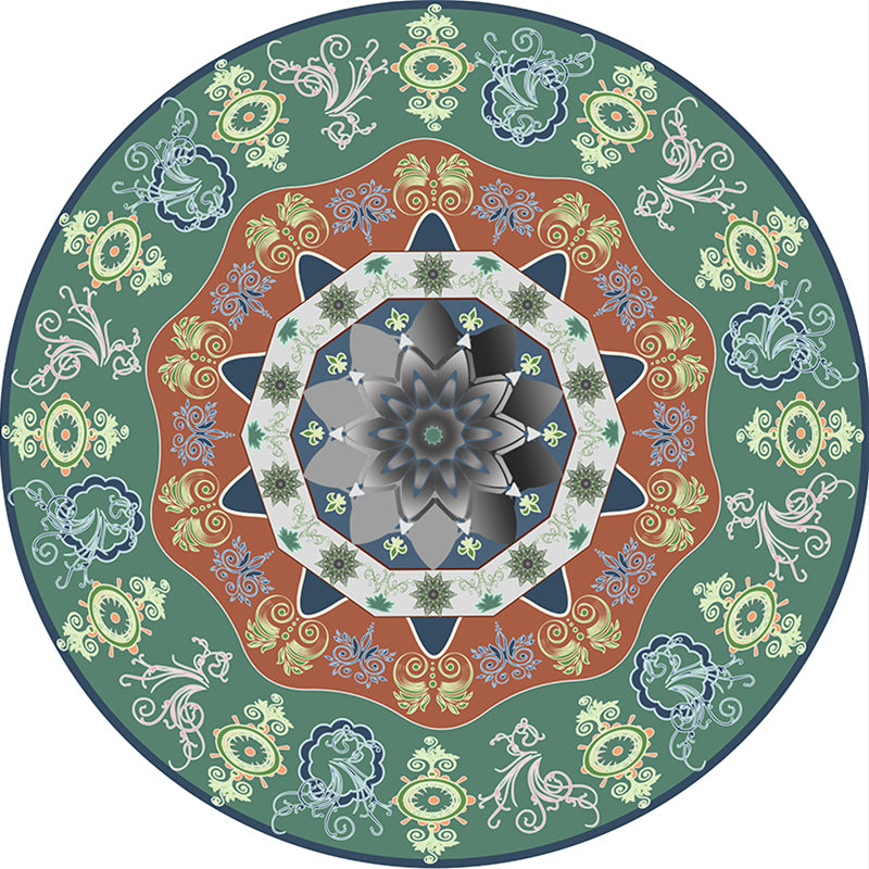 Multicolor Tribal Print Rug Polyester Bohemian Carpet Stain Resistant Machine Washable Non-Slip Rug for Bedroom Green Clearhalo 'Area Rug' 'Bohemian' 'Rugs' Rug' 2141136