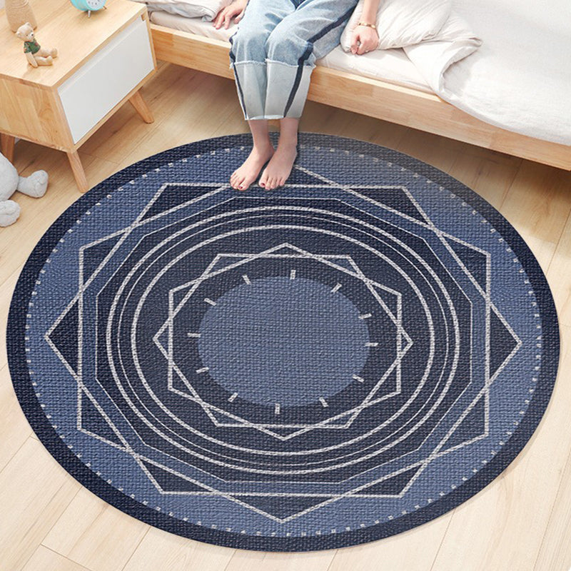 Nostalgic Traditional Rug Multi-Colored Floral Printed Carpet Anti-Slip Backing Pet Friendly Machine Washable Rug for Bedroom Navy Clearhalo 'Area Rug' 'Bohemian' 'Rugs' Rug' 2141146