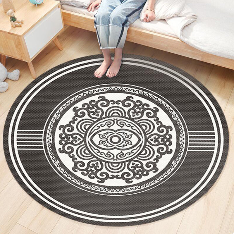 Nostalgic Traditional Rug Multi-Colored Floral Printed Carpet Anti-Slip Backing Pet Friendly Machine Washable Rug for Bedroom Coffee Clearhalo 'Area Rug' 'Bohemian' 'Rugs' Rug' 2141151