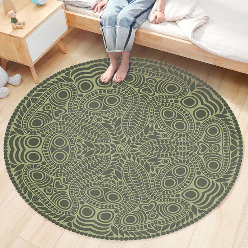 Nostalgic Traditional Rug Multi-Colored Floral Printed Carpet Anti-Slip Backing Pet Friendly Machine Washable Rug for Bedroom Green Clearhalo 'Area Rug' 'Bohemian' 'Rugs' Rug' 2141152