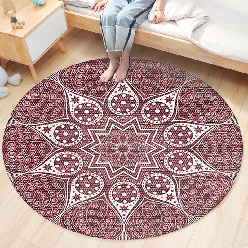 Nostalgic Traditional Rug Multi-Colored Floral Printed Carpet Anti-Slip Backing Pet Friendly Machine Washable Rug for Bedroom Red Clearhalo 'Area Rug' 'Bohemian' 'Rugs' Rug' 2141154