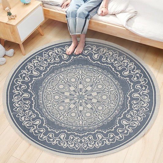 Classic Flower Patterned Rug Multicolor Bohemian Rug Polypropylene Washable Stain Resistant Non-Slip Backing Rug for Home Light Blue Clearhalo 'Area Rug' 'Bohemian' 'Rugs' Rug' 2141165