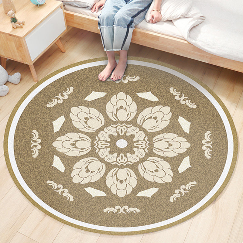 Classic Flower Patterned Rug Multicolor Bohemian Rug Polypropylene Washable Stain Resistant Non-Slip Backing Rug for Home Yellow-White Clearhalo 'Area Rug' 'Bohemian' 'Rugs' Rug' 2141183