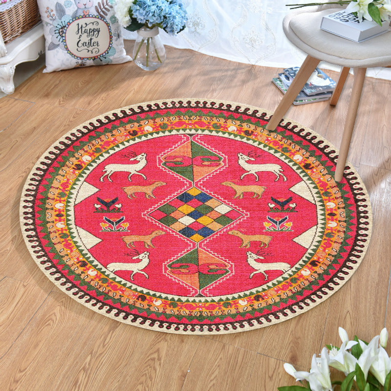 Olden Bohemian Style Rug Multi Color Tribal Pattern Carpet Non-Slip Backing Stain Resistant Washable Rug for Sitting Room Orange-Red Clearhalo 'Area Rug' 'Bohemian' 'Rugs' Rug' 2141192