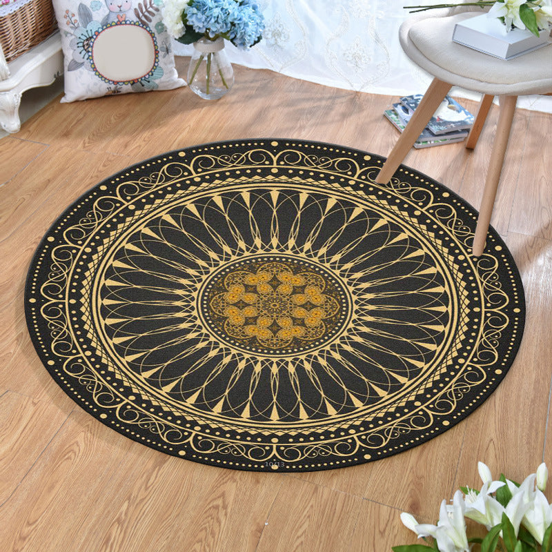 Olden Bohemian Style Rug Multi Color Tribal Pattern Carpet Non-Slip Backing Stain Resistant Washable Rug for Sitting Room Black-Gold Clearhalo 'Area Rug' 'Bohemian' 'Rugs' Rug' 2141201