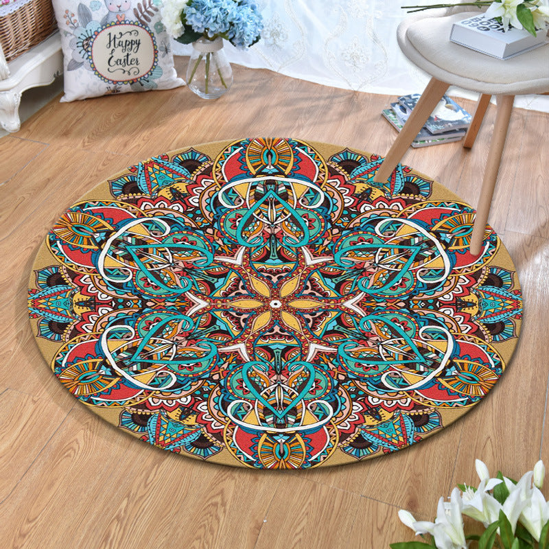 Olden Bohemian Style Rug Multi Color Tribal Pattern Carpet Non-Slip Backing Stain Resistant Washable Rug for Sitting Room Yellow-Blue Clearhalo 'Area Rug' 'Bohemian' 'Rugs' Rug' 2141204
