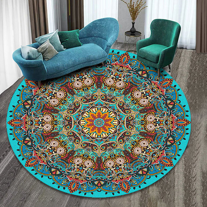 Nice Multi Colored Boho Rug Synthetics Flower Carpet Anti-Slip Backing Washable Stain Resistant Rug for Family Room Clearhalo 'Area Rug' 'Bohemian' 'Rugs' Rug' 2141207