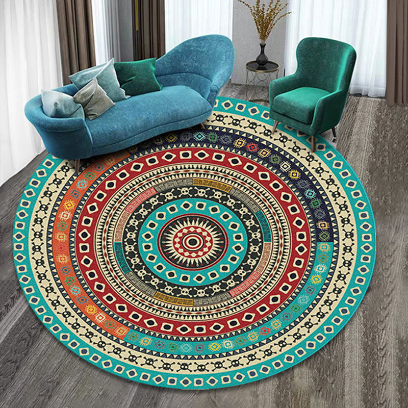 Nice Multi Colored Boho Rug Synthetics Flower Carpet Anti-Slip Backing Washable Stain Resistant Rug for Family Room Clearhalo 'Area Rug' 'Bohemian' 'Rugs' Rug' 2141208