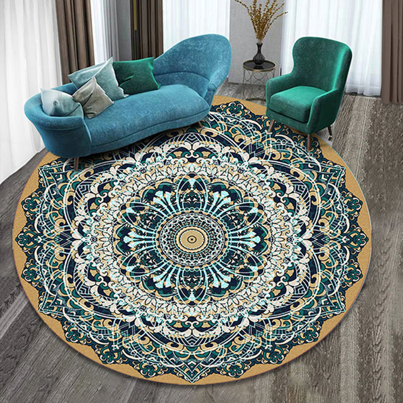 Nice Multi Colored Boho Rug Synthetics Flower Carpet Anti-Slip Backing Washable Stain Resistant Rug for Family Room Clearhalo 'Area Rug' 'Bohemian' 'Rugs' Rug' 2141209