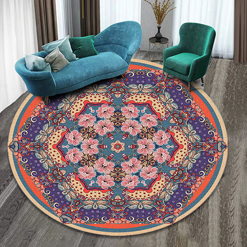 Nice Multi Colored Boho Rug Synthetics Flower Carpet Anti-Slip Backing Washable Stain Resistant Rug for Family Room Clearhalo 'Area Rug' 'Bohemian' 'Rugs' Rug' 2141210