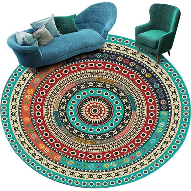 Nice Multi Colored Boho Rug Synthetics Flower Carpet Anti-Slip Backing Washable Stain Resistant Rug for Family Room Clearhalo 'Area Rug' 'Bohemian' 'Rugs' Rug' 2141211
