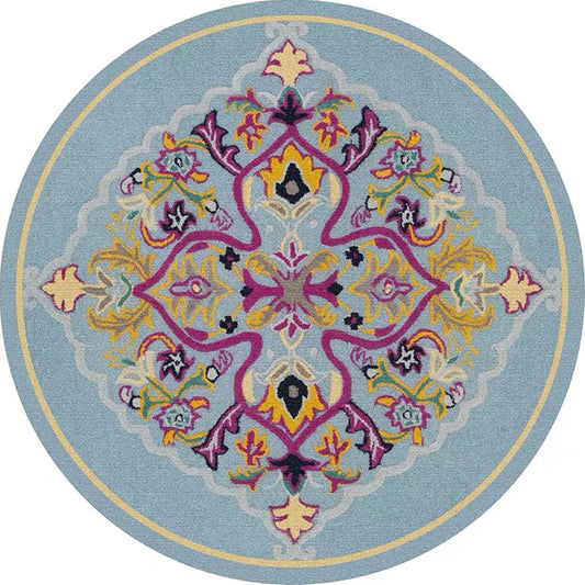 Antique Tribal Print Rug Multi Color Bohemian Indoor Rug Polyester Non-Slip Backing Washable Stain Resistant Carpet for Room Blue Clearhalo 'Area Rug' 'Bohemian' 'Rugs' Rug' 2141224