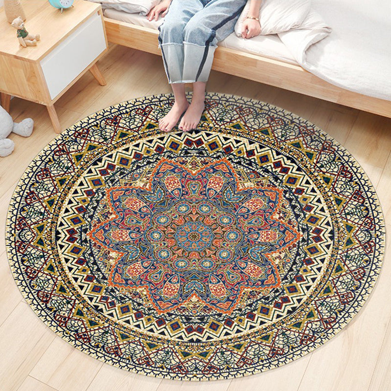 Ethnic Boho Chic Rug Multi-Colored Floral Carpet Machine Washable Non-Slip Backing Pet Friendly Rug for Bedroom Light Yellow Clearhalo 'Area Rug' 'Bohemian' 'Rugs' Rug' 2141230