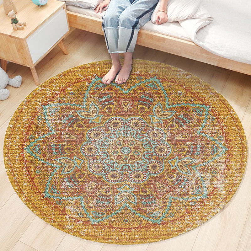 Ethnic Boho Chic Rug Multi-Colored Floral Carpet Machine Washable Non-Slip Backing Pet Friendly Rug for Bedroom Ginger Clearhalo 'Area Rug' 'Bohemian' 'Rugs' Rug' 2141236