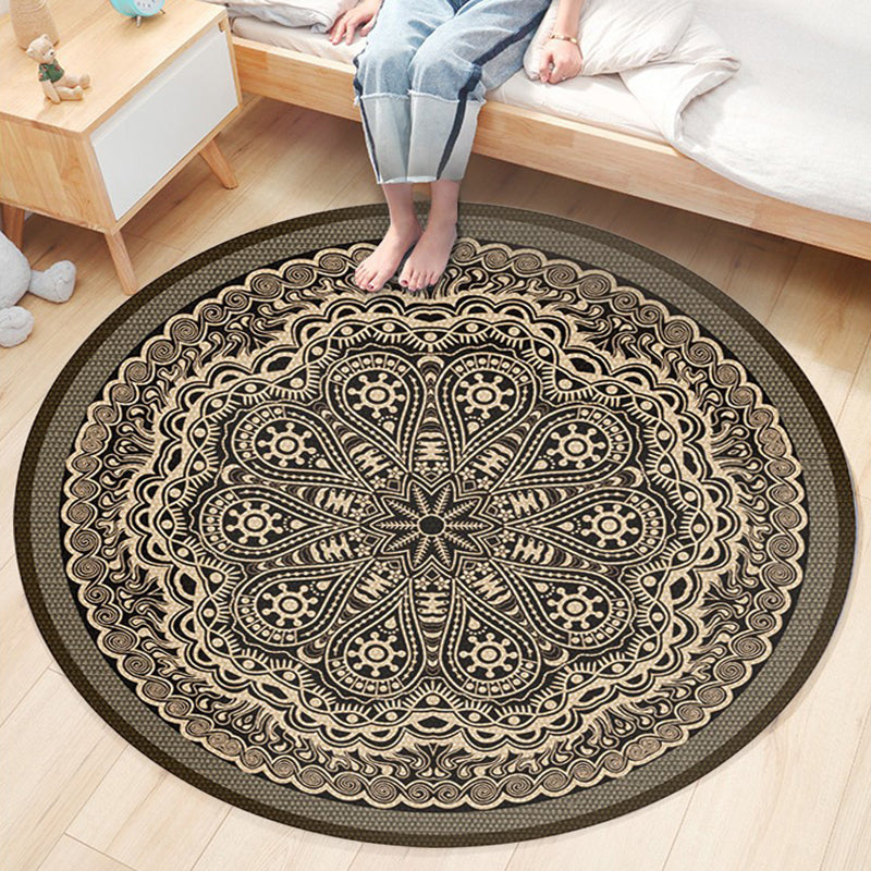 Ethnic Boho Chic Rug Multi-Colored Floral Carpet Machine Washable Non-Slip Backing Pet Friendly Rug for Bedroom Khaki Clearhalo 'Area Rug' 'Bohemian' 'Rugs' Rug' 2141238