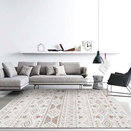 Multi Colored Moroccan Rug Cotton Geometry Seamless Pattern Rug Pet-Friendly Carpet for Home Decor White-Brown Clearhalo 'Area Rug' 'Moroccan' 'Rugs' Rug' 2141258