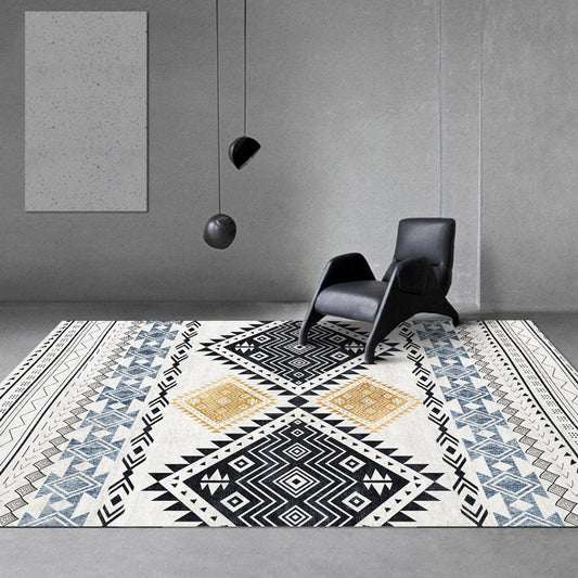 Multi Colored Moroccan Rug Cotton Geometry Seamless Pattern Rug Pet-Friendly Carpet for Home Decor Clearhalo 'Area Rug' 'Moroccan' 'Rugs' Rug' 2141267