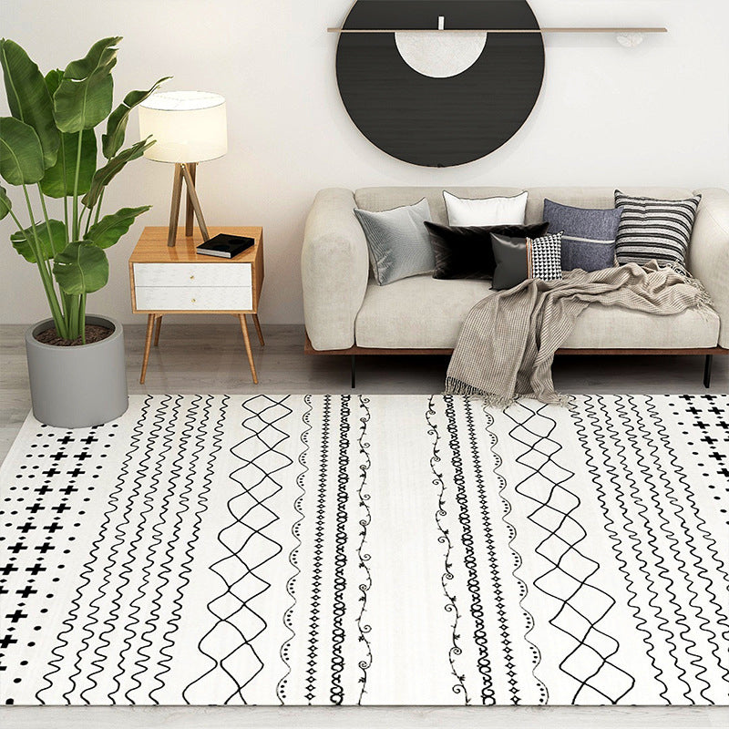 Boho Seamless Patterned Rug Multi-Color Synthetics Carpet Anti-Slip Stain Resistant Machine Washable Rug for Living Room White Clearhalo 'Area Rug' 'Bohemian' 'Rugs' Rug' 2141279