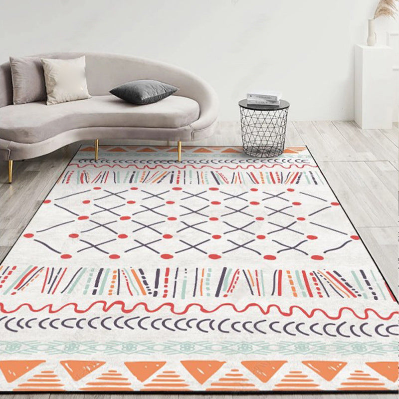 Boho Seamless Patterned Rug Multi-Color Synthetics Carpet Anti-Slip Stain Resistant Machine Washable Rug for Living Room Yellow-Red Clearhalo 'Area Rug' 'Bohemian' 'Rugs' Rug' 2141280