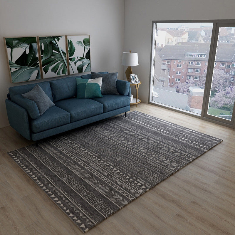 Classical Moroccan Rug Multicolor Seamless Tribal Pattern Rug Non-Slip Pet Friendly Machine Washable Rug for Home Decoration Dark Gray Clearhalo 'Area Rug' 'Moroccan' 'Rugs' Rug' 2141292