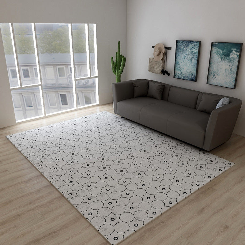 Classical Moroccan Rug Multicolor Seamless Tribal Pattern Rug Non-Slip Pet Friendly Machine Washable Rug for Home Decoration White Clearhalo 'Area Rug' 'Moroccan' 'Rugs' Rug' 2141298