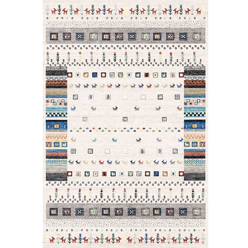 Moroccan Home Area Rug Multi-Colored Pattern Carpet Polypropylene Pet-Friendly Machine Wash Rug White Clearhalo 'Area Rug' 'Moroccan' 'Rugs' Rug' 2141309