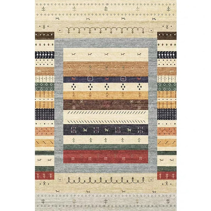 Moroccan Home Area Rug Multi-Colored Pattern Carpet Polypropylene Pet-Friendly Machine Wash Rug Khaki Clearhalo 'Area Rug' 'Moroccan' 'Rugs' Rug' 2141310