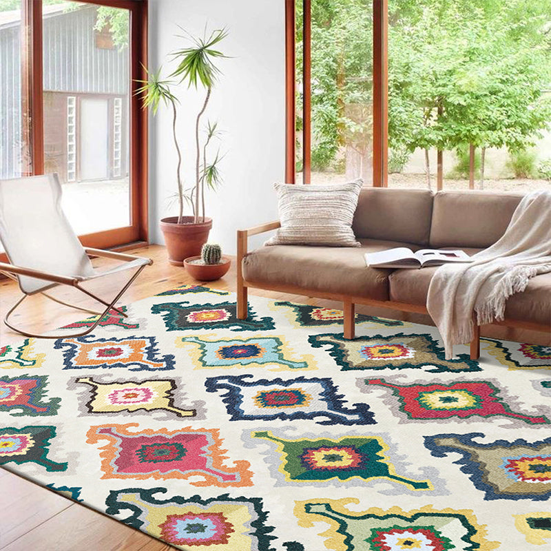 Multi Color Geometric Print Rug Synthetics Bohemia Carpet Stain Resistant Pet Friendly Non-Slip Backing Rug for Living Room Clearhalo 'Area Rug' 'Bohemian' 'Rugs' Rug' 2141319