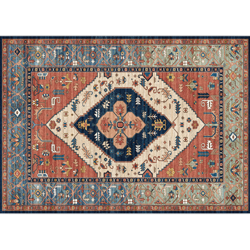 Multi Color Geometric Print Rug Synthetics Bohemia Carpet Stain Resistant Pet Friendly Non-Slip Backing Rug for Living Room Blue-Orange Clearhalo 'Area Rug' 'Bohemian' 'Rugs' Rug' 2141322