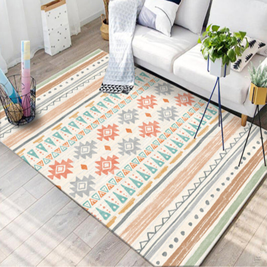 Funky Boho Rug Multi Color Tribal Print Rug Pet Friendly Washable Anti-Slip Carpet for Home Decor Khaki Clearhalo 'Area Rug' 'Moroccan' 'Rugs' Rug' 2141328