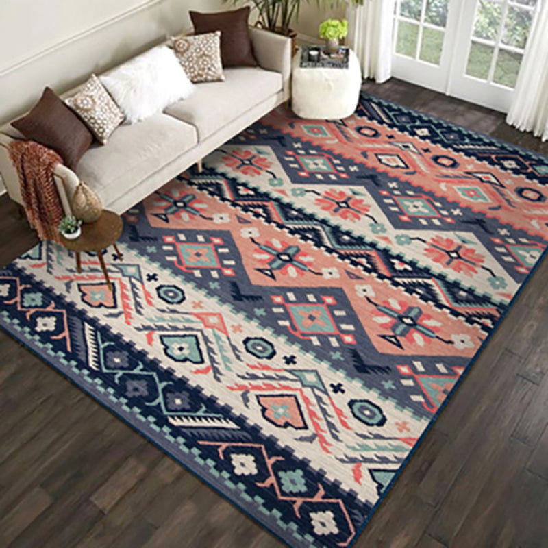 Funky Boho Rug Multi Color Tribal Print Rug Pet Friendly Washable Anti-Slip Carpet for Home Decor Blue Clearhalo 'Area Rug' 'Moroccan' 'Rugs' Rug' 2141329