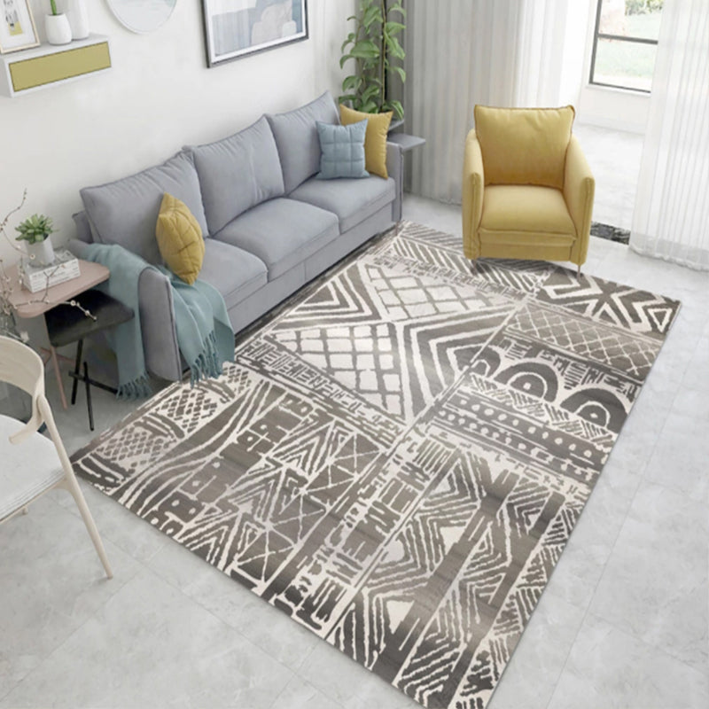 Pretty Floral Print Rug Multi-Color Moroccan Style Rug Polyester Non-Slip Washable Stain Resistant Rug for Room Grey Clearhalo 'Area Rug' 'Moroccan' 'Rugs' Rug' 2141335