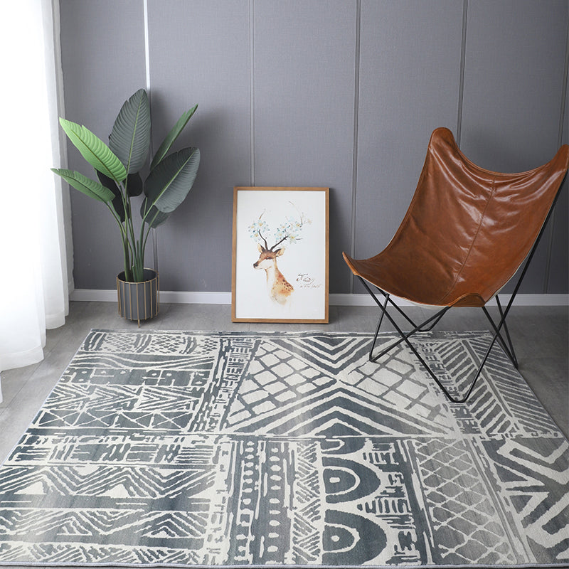 Bohemia Patterned Rug Multicolor Polypropylene Rug Non-Slip Backing Pet Friendly Washable Carpet for Sitting Room Light Gray Clearhalo 'Area Rug' 'Bohemian' 'Rugs' Rug' 2141358