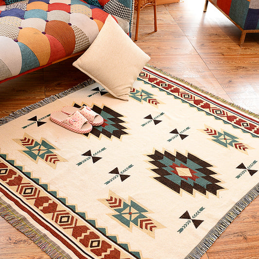 Practical Bohemian Rug Multicolor Floral Carpet Pet Friendly Washable Rug with Fringe Trim for Home Clearhalo 'Area Rug' 'Bohemian' 'Rugs' Rug' 2141374