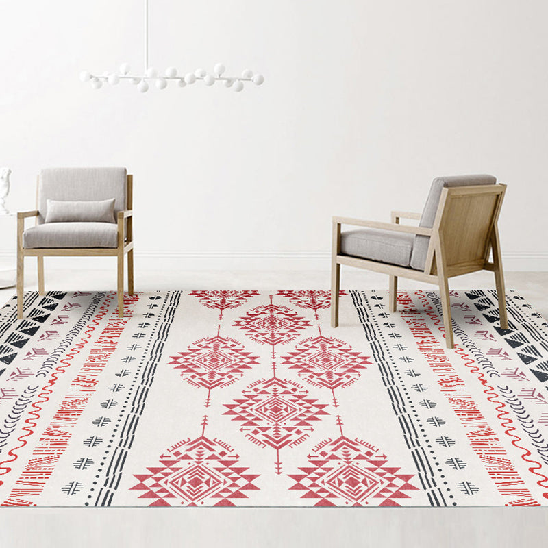 Exotic Multi-Color Boho Rug Polyester Seamless Geometric Pattern Rug Anti-Slip Pet Friendly Machine Washable Carpet for Room Red Clearhalo 'Area Rug' 'Bohemian' 'Rugs' Rug' 2141393