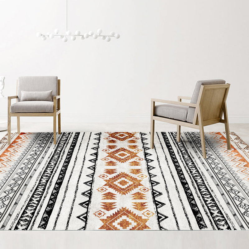 Exotic Multi-Color Boho Rug Polyester Seamless Geometric Pattern Rug Anti-Slip Pet Friendly Machine Washable Carpet for Room Black-Orange Clearhalo 'Area Rug' 'Bohemian' 'Rugs' Rug' 2141397