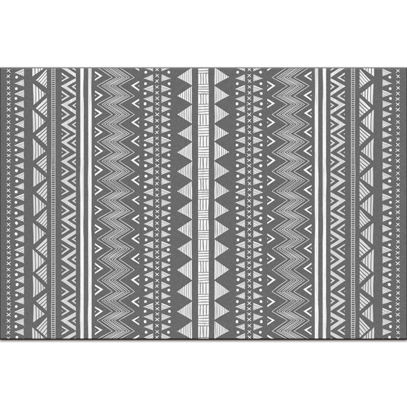 Bohemian Living Room Rug Multi Color Geometric Rug Polypropylene Stain Resistant Non-Slip Backing Washable Area Carpet Dark Gray-Black Clearhalo 'Area Rug' 'Bohemian' 'Rugs' Rug' 2141404