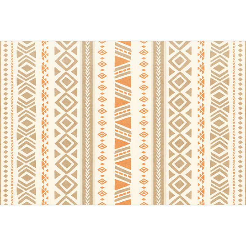 Bohemian Living Room Rug Multi Color Geometric Rug Polypropylene Stain Resistant Non-Slip Backing Washable Area Carpet Khaki-Orange Clearhalo 'Area Rug' 'Bohemian' 'Rugs' Rug' 2141411