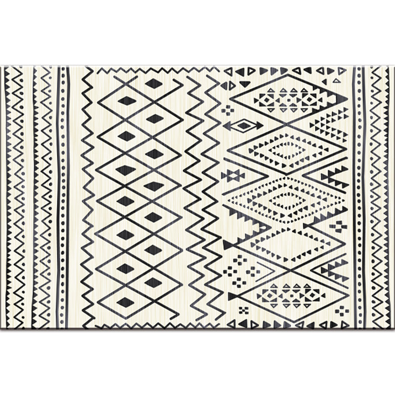 Bohemian Living Room Rug Multi Color Geometric Rug Polypropylene Stain Resistant Non-Slip Backing Washable Area Carpet Gloss Black Clearhalo 'Area Rug' 'Bohemian' 'Rugs' Rug' 2141413